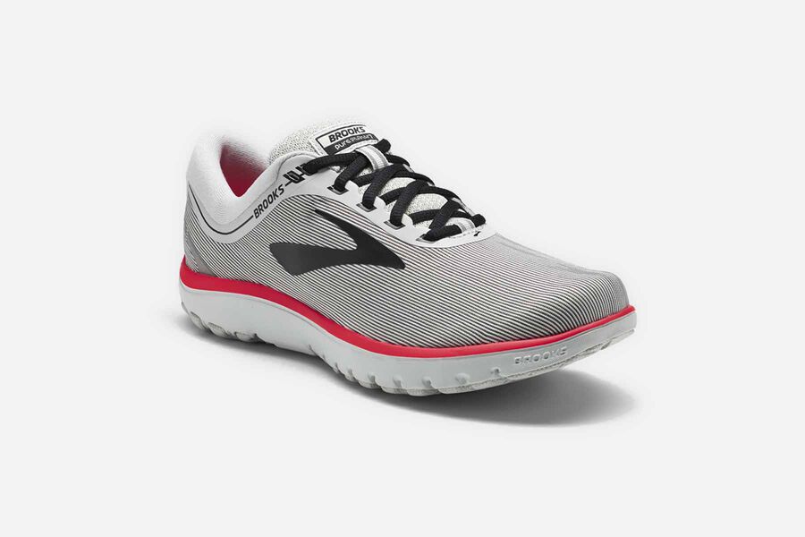 Brooks Pureflow 7 Road Running Shoes Womens - Grey/Black/Pink - GABHO-2351